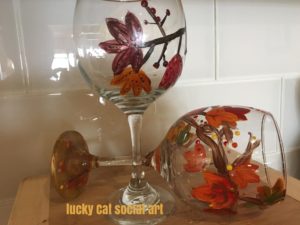 Public class-  Fall Leaves Wine Glass